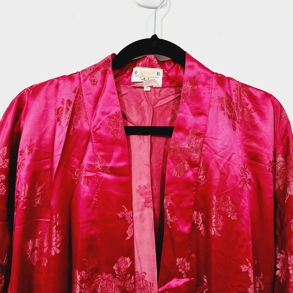 Golden Dragon Hand Embroidered Pure Silk Robe Deadstock NWT Vintage Kimono XL - Picture 4 of 12